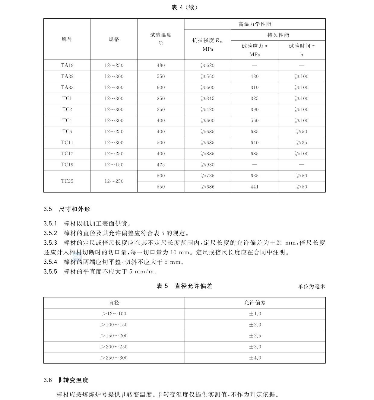 航空航天用高温钛合金棒材国度尺度GB/T 38917-2020